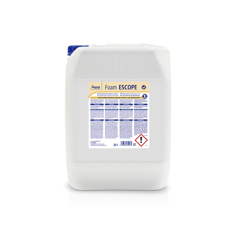 Foam ESCOPE Detergente líquido trienzimático concentrado.
