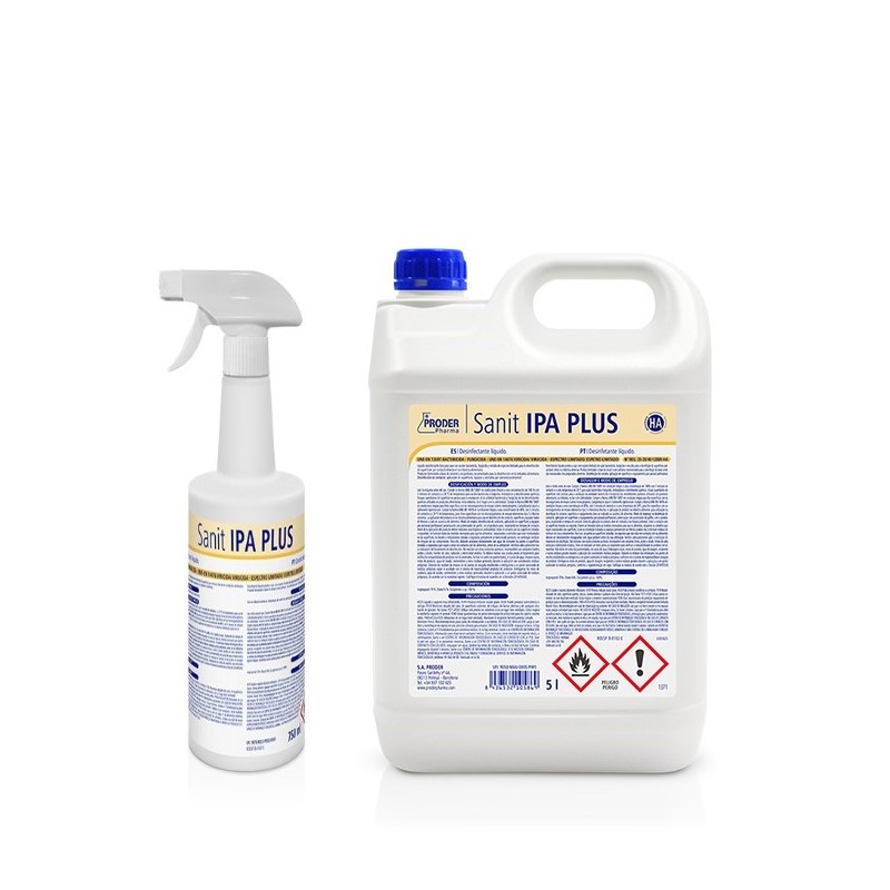 Sanit IPA PLUS HA Desinfectante líquido alcohólico para superficies y equipos.
